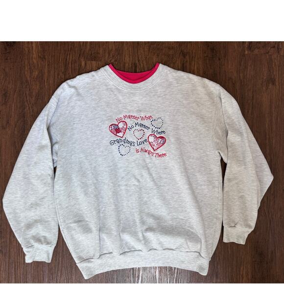 Vintage Grandmacore Heart Crewneck Large - Picture 4 of 4